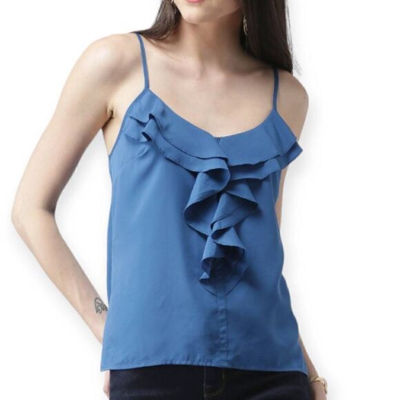 FOREVER 21 BLUE RUFFLE CAMI SZ.M NWT - Picture 1 of 8